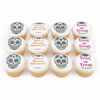 12 Sugar Skull Cupcakes