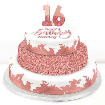 16th Birthday Rose Foil Cake 