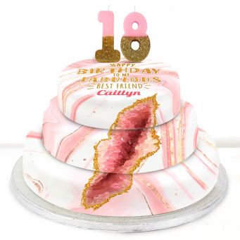 18th Birthday Pink Foil Cake 