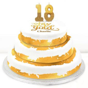 18th Birthday Gold Foil Cake 