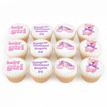 12 Pink Baby Girl Cupcakes