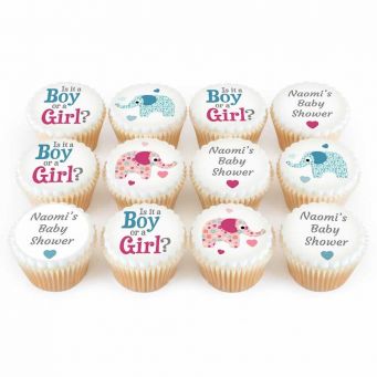 12 Boys or Girls Elephant Cupcakes
