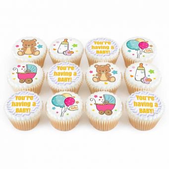12 Baby Shower Cupcakes
