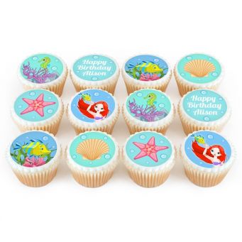 12 Little Mermaid Cupcakes
