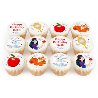 12 Snow White Themed Cupcakes