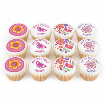 12 Pretty Floral Cupcakes