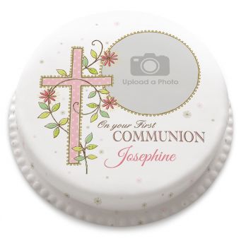 Pink First Communion Cake