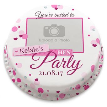 Hen Party Photo Invitation Cake