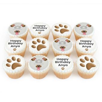 12 Dog Photo Cupcakes