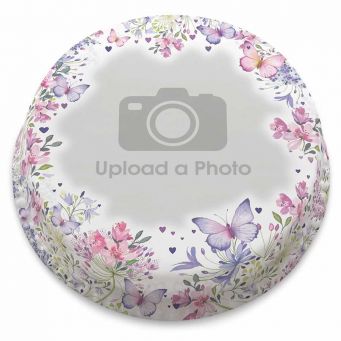 Lilac Floral Photo Cake
