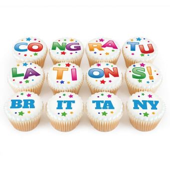 12 Congratulations Cupcakes
