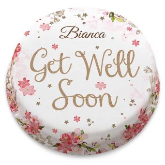 Pink Floral Get Well Soon Cake