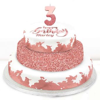 3rd Birthday Rose Foil Cake 