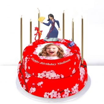 Disney Mulan Photo Tiered Cake