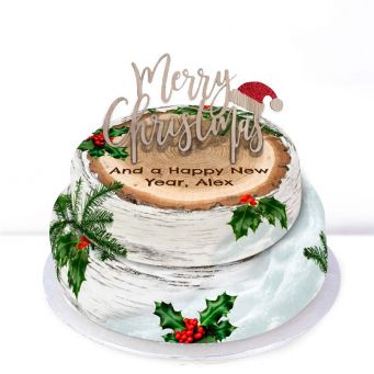 Merry Christmas Tiered Cake
