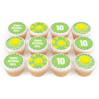 12 Tennis Ball Cupcakes