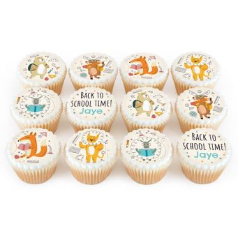 12 Animal School Time Cupcakes 