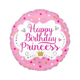 Pink Birthday Princess Balloon