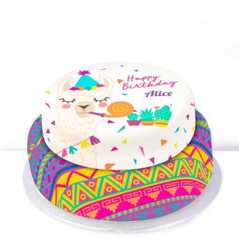 Party Llama Birthday Cake