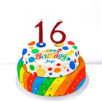 16th Birthday Polka Dot Cake