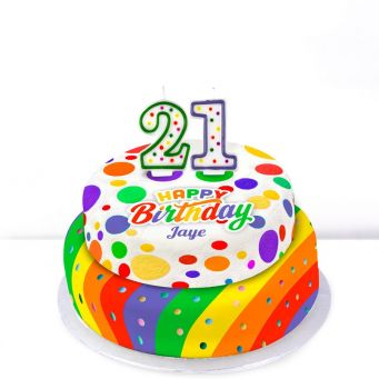 21st Birthday Polka Dot Cake
