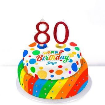 80th Birthday Polka Dot Cake