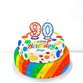 90th Birthday Polka Dot Cake