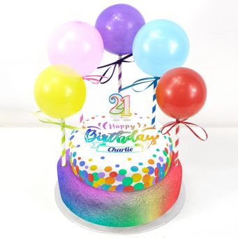 21st Birthday Balloons Cake