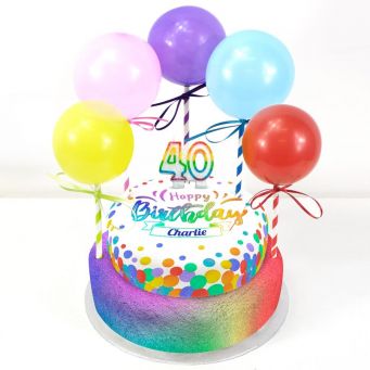 40th Birthday Balloons Cake