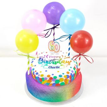 60th Birthday Balloons Cake