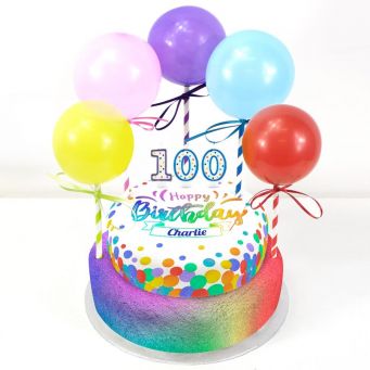 100th Birthday Balloons Cake