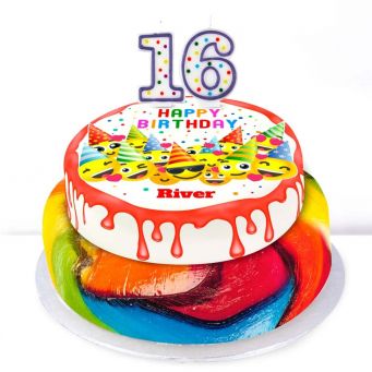 16th Birthday Emoji Cake