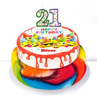 21st Birthday Emoji Cake