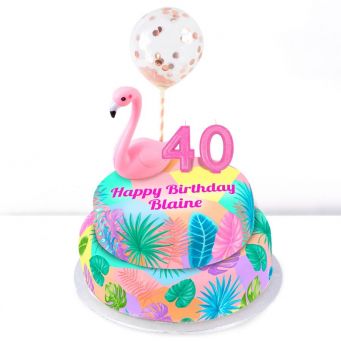 40th Birthday Flamingo Cake 