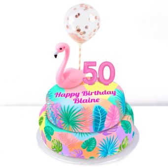 50th Birthday Flamingo Cake