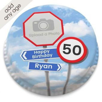 Any Age Road Signs Photo Cake