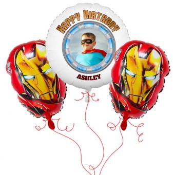 Iron Man Photo Balloon Bouquet