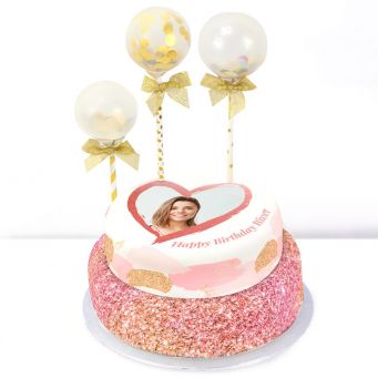 Pink Balloons Tiered Cake