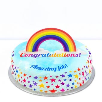 Rainbow Congrats Cake