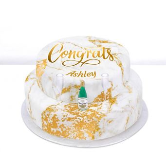 Tiered Champagne Congrats Cake