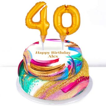 40th Birthday Paint Cake