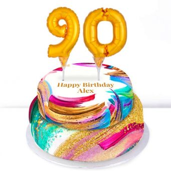 90th Birthday Paint Cake