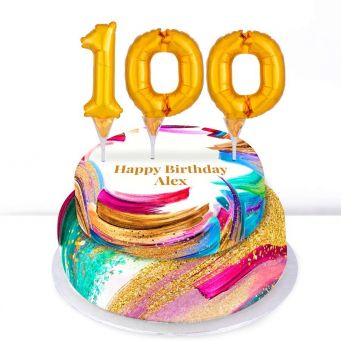 100th Birthday Paint Cake