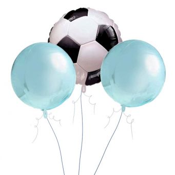 Light Blue Football Balloon Bouquet