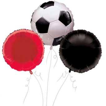 Red and Black Football Balloon Bouquet
