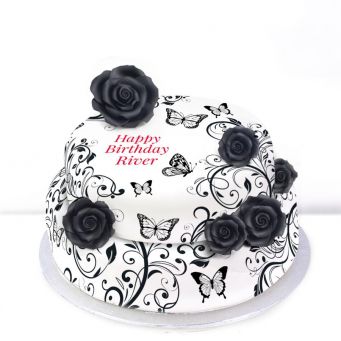 Tiered Butterfly Flower Cake
