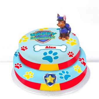 Tiered Paw Patrol Chase Cake