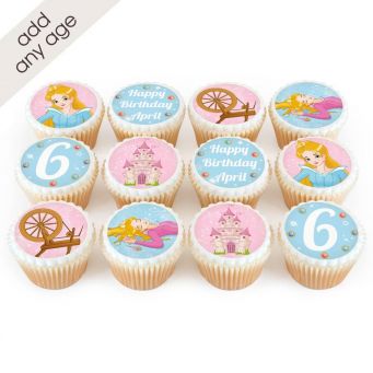 12 Sleeping Beauty Themed Cupcakes