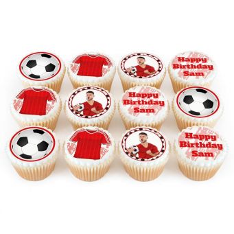 12 Manchester United Themed Cupcakes