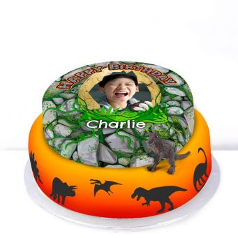 Tiered Dinosaur Photo Cake